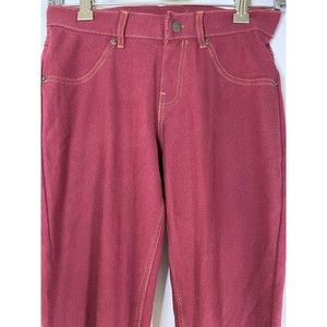 HUE Pants‎ Size S Maroon Skinny Stretch Slacks
